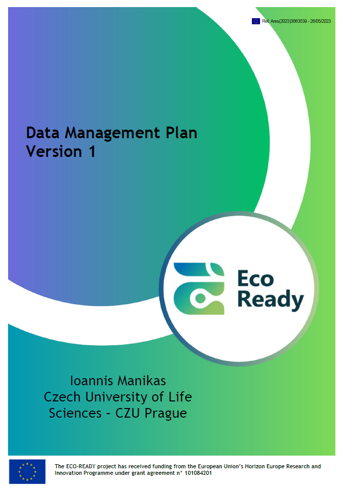 Data Management Plan Version 1 report cover