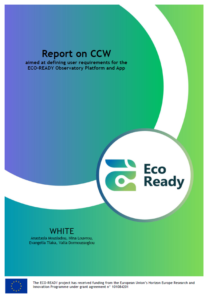 Report on CCW aimed at defining user requirements for the ECO-READY Observatory Platform and App report cover
