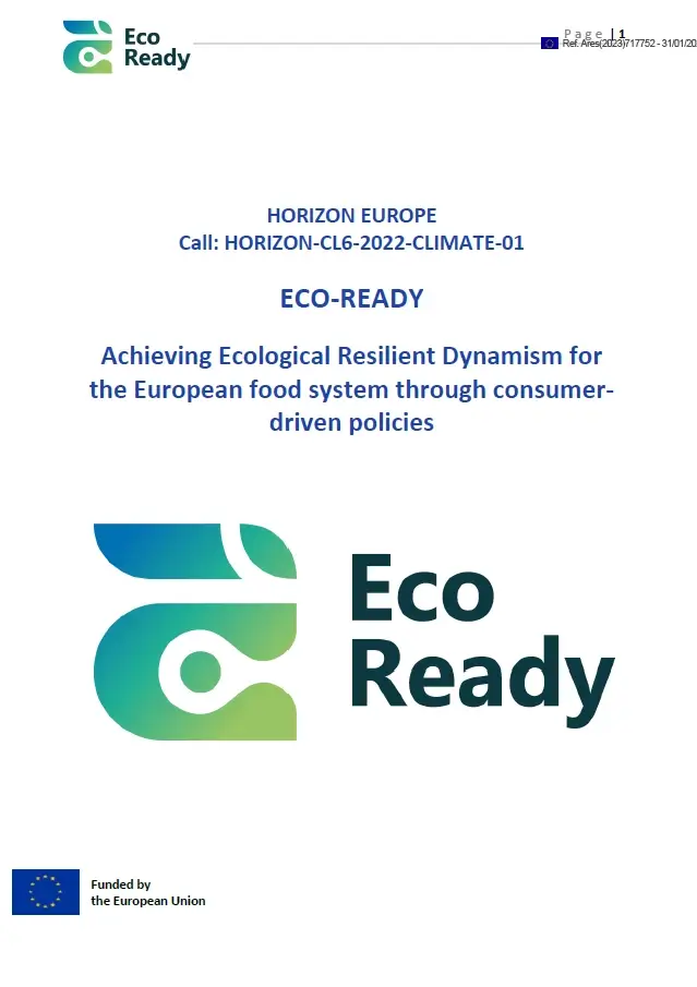ECO-READY Achieving Ecological Resilient Dynamism for the European food system through consumerdriven policies cover