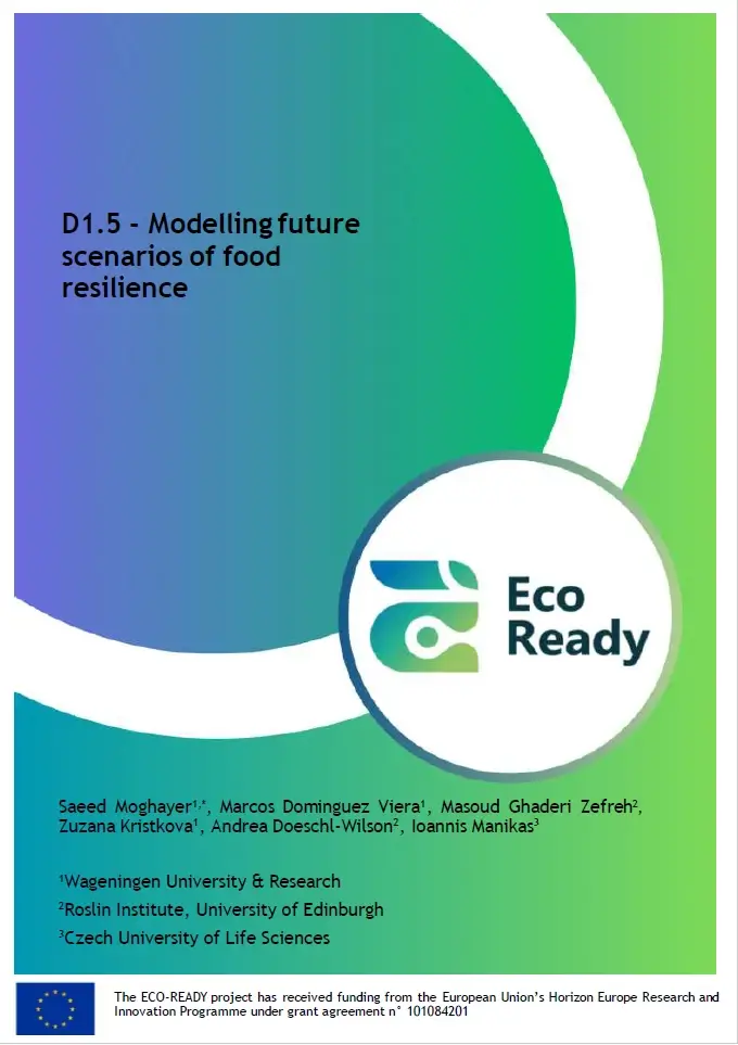ECO-READY Modelling future scenarios of food resilience cover